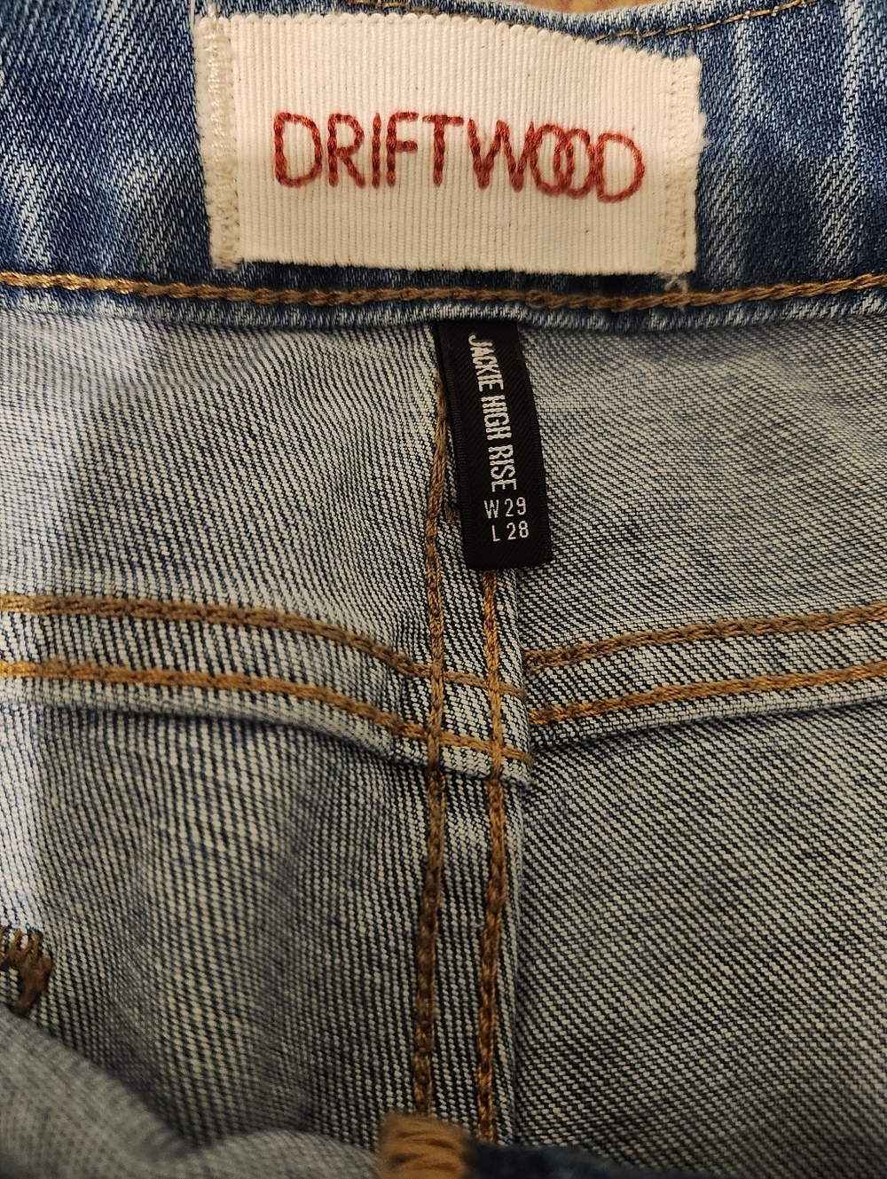Driftwood Jacky Hi- Rise Light Wash Star Jeans - 29 Distressed Boho Relaxed - Picture 4 of 5